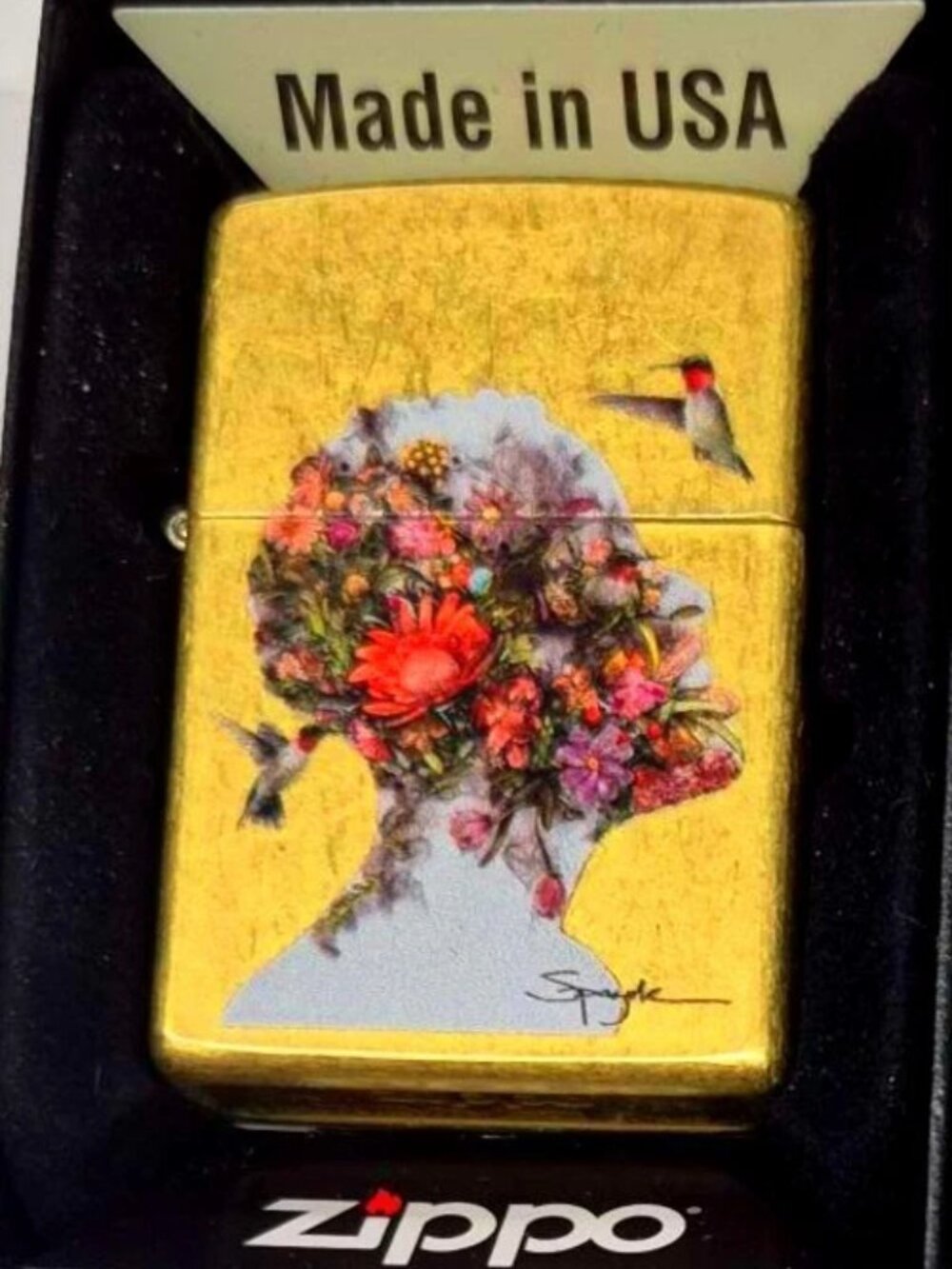 Spazuk Brass Flower Head Zippo Lighter